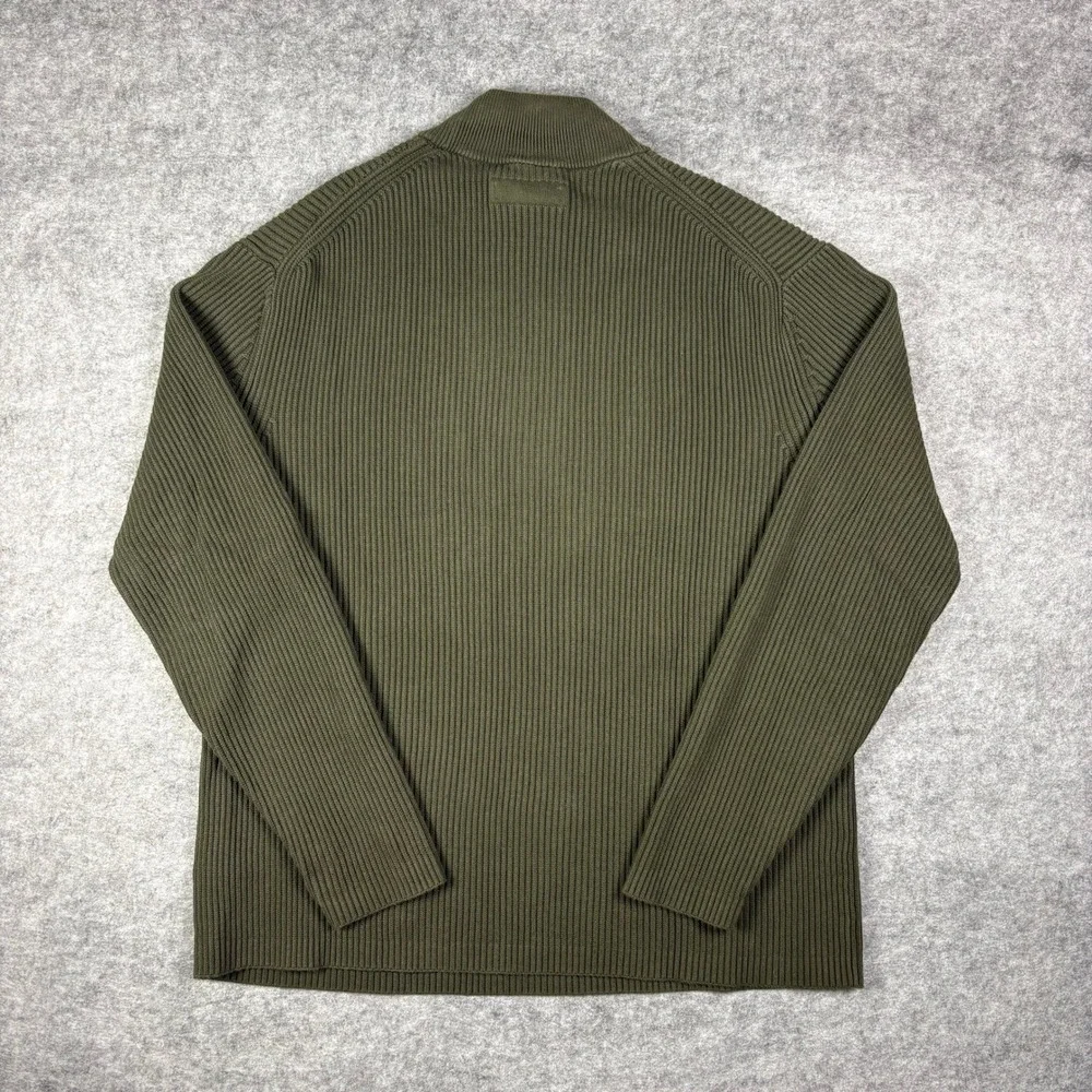 Banana Republic Organic Cotton Mock Neck Ribbed Sweater Mens Large Olive Green - Picture 4 of 6